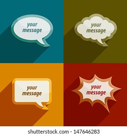 color speech bubble clouds kit for messages - eps10 vector illustration