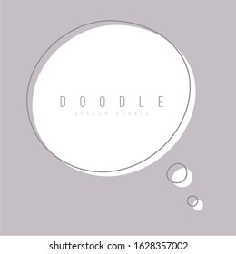 Color speech bubble in drawing style. Dialog windows with space for phrases and text messages. Vector illustration.