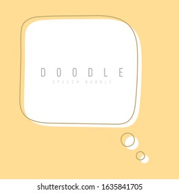 Color speech bubble in drawing style. Dialog windows with space for phrases and text messages. Vector illustration.