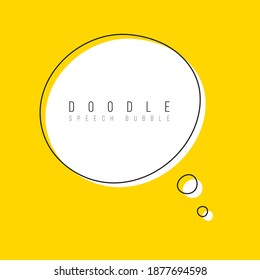 Burbuja de discurso de color en estilo de dibujo. Ventana de diálogo con espacio para frases y mensajes de texto. Ilustración vectorial.