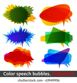 Color speech bubbles collection eps10. Creative talk symbol. Collection design elements.