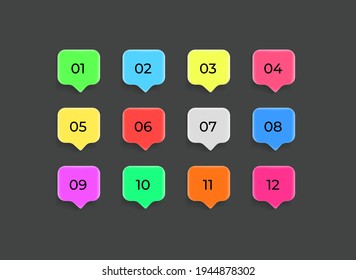 Nubes de discurso de color con dígitos. Conjunto de balas vectoriales informáticas
