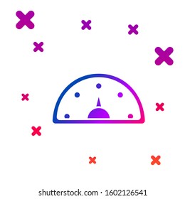 Color Speedometer icon isolated on white background. Gradient random dynamic shapes. Vector Illustration
