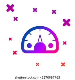 Color Speedometer icon isolated on white background. Gradient random dynamic shapes. Vector
