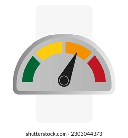 Color speedometer. Speed meter. Heating, temperature scale icon. Vector illustration.