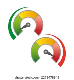 Color speedometers. Progress bar. High speed. Vector illustration.