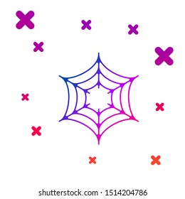 Color Spider web icon isolated on white background. Cobweb sign. Happy Halloween party. Gradient random dynamic shapes. Vector Illustration