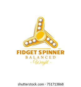 Color spinner label isolated on white background. Design element. Template for logo, signage, branding design. Vector illustration