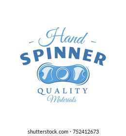 Color spinner label isolated on white background. Design element. Template for logo, signage, branding design. Vector illustration
