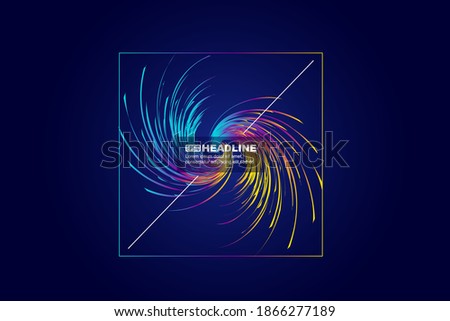 Color spiral, abstract technology poster vector background.