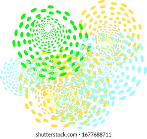 Color spirals for your designs. Spirals and patten elements of green, blue and yellow color. Vector