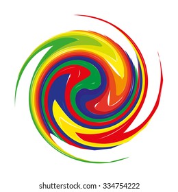 Color spirals for your designs. Spirals and patten elements of red, blue and green color. Vector