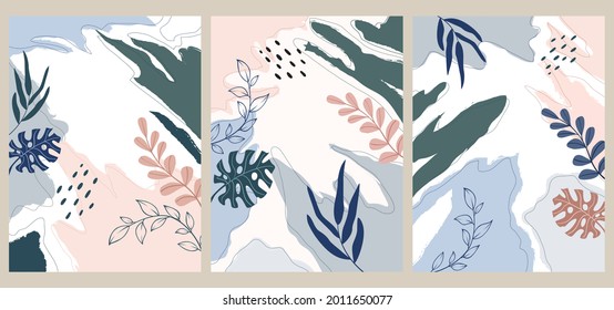 Color splash abstract background for design. Design banner frame  Spring background with beautiful. flower background for design. Colorful background with tropical plants. Place for your text.