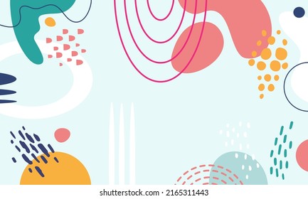 Color splash abstract background for design. Design banner frame. Colorful background with tropical plants. Place for your text.