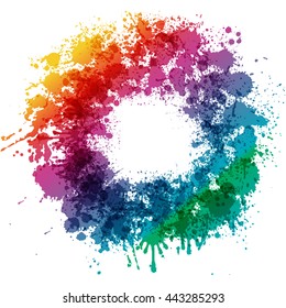 Color splash abstract colorful circle shape illustration.