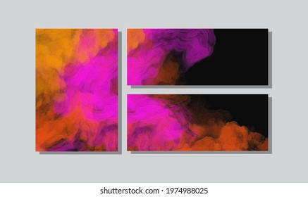Color Splash banners set. Background design of smoke paint. Creativity abstract art,Vector illustration.