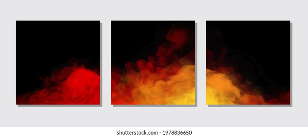 Color Splash banners set. Background design of smoke paint. Creativity abstract art,Vector illustration.