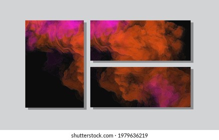 Color Splash banners set. Background design of smoke paint. Creativity abstract art,Vector illustration.