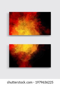 Farbtupfer-Banner-Set. Hintergrunddesign der Rauchfarbe. Abstrakte Kunst der Kreativität, Vektorgrafik.