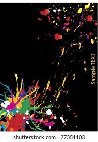	 Color splash blob on a black background.