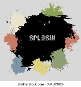 Color splash. Blot on grey background
