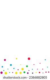Color Splash Celebration Vector fondo blanco. Cartel del Círculo de Invitación. Ilustración del efecto Polka. Postal divertida de Shine.