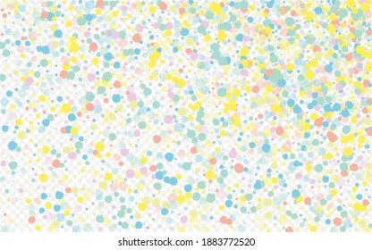 Color Splash Decoration Transparent Background. Fun Circle Background. Abstract Round Postcard. Yellow Dot Invitation Backdrop.