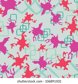 Color splash and decorative elements - seamless pattern