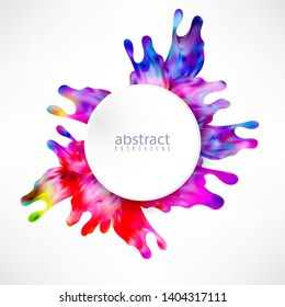 
Color splash. Design element of oil or acrylic paint for presentations, flyers, sheets, banners, cards and posters.