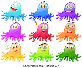 Color splash with faces illustration