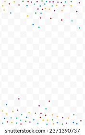 Color Splash Fun Vector Transparent Background. Top Constellation Backdrop. Christmas Rain Illustration. Falling Polka Celebrate Banner.