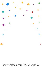 Color Splash Fun Vector White Background. Abstract Confetti Backdrop. Carnival Constellation Banner. Falling Starfall Independence Background.