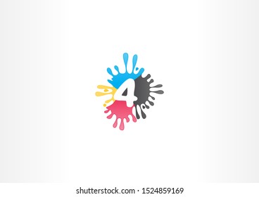 color splash illustration with 4 shape design