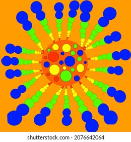 color splash illustration design from inside the circle that comes out gives rise to colorful splashes that can be used as a background, symbol, logo or other