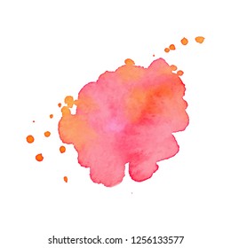 Color splash on white background. Abstract watercolor background.