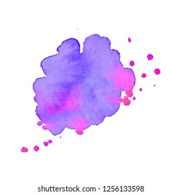 Color splash on white background. Abstract watercolor background.