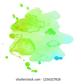 Color splash on white background. Abstract watercolor background.