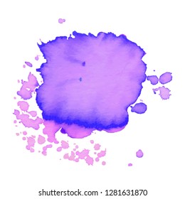 Color splash on white background. Abstract watercolor background.