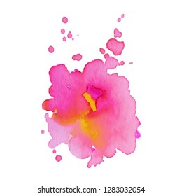Color splash on white background. Abstract watercolor background.