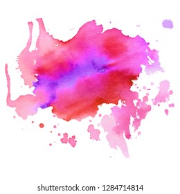 Color splash on white background. Abstract watercolor background.