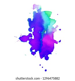 Color splash on white background. Abstract watercolor background.