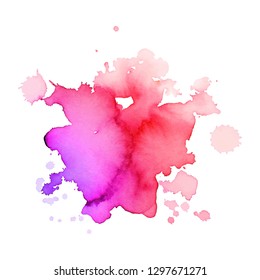 Color splash on white background. Abstract watercolor background.