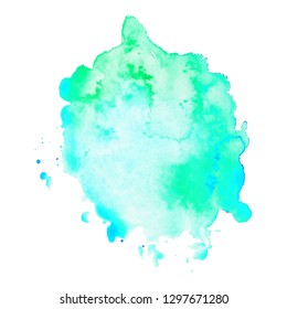 Color splash on white background. Abstract watercolor background.