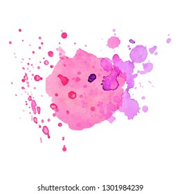 Color splash on white background. Abstract watercolor background.
