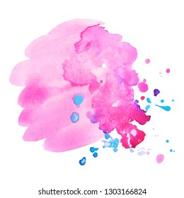 Color splash on white background. Abstract watercolor background.