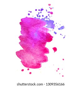 Color splash on white background. Abstract watercolor background.