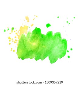 Color splash on white background. Abstract watercolor background.