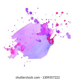 Color splash on white background. Abstract watercolor background.
