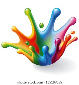 Color Splash on White Background. Vector Illustration