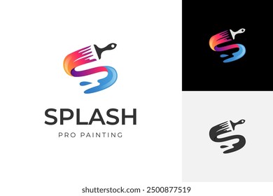 Color splash paint logo design for Painting Services Vector Logo Template